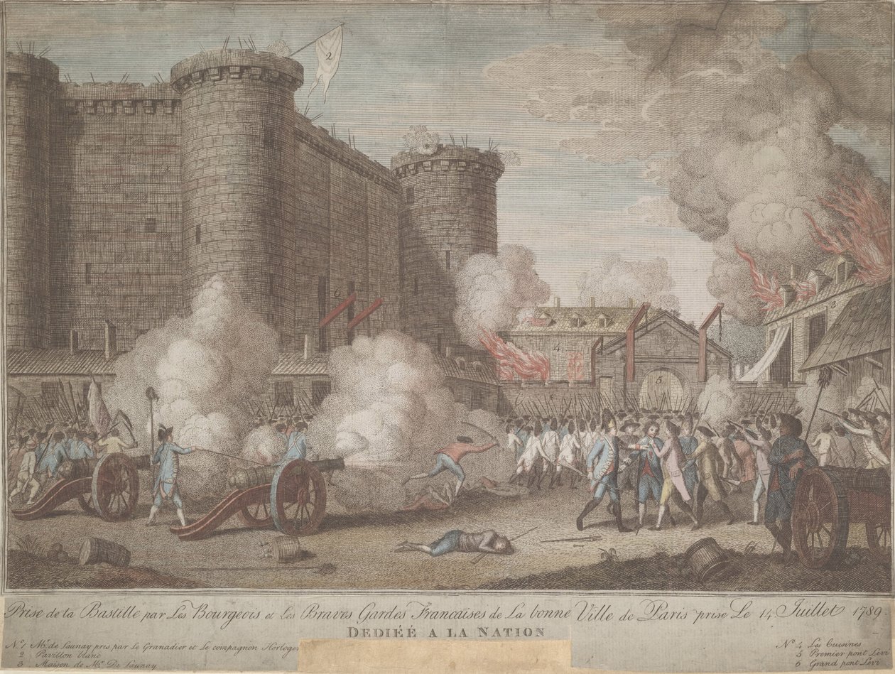 Stormningen av Bastiljen den 14 juli 1789, 1789 av Unbekannt