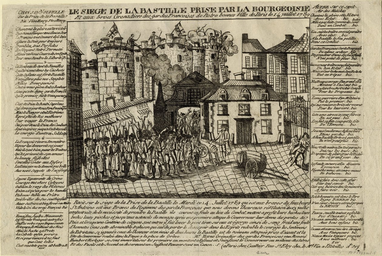Stormningen av Bastiljen den 14 juli 1789, 1789 av Unbekannt