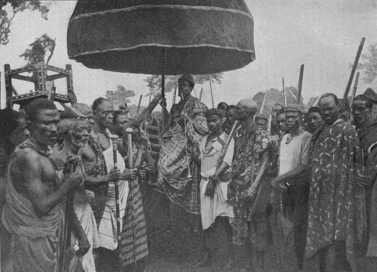 Den underkuvade kungen av Akim fortsatte sin statsstol, 1902 av Unbekannt