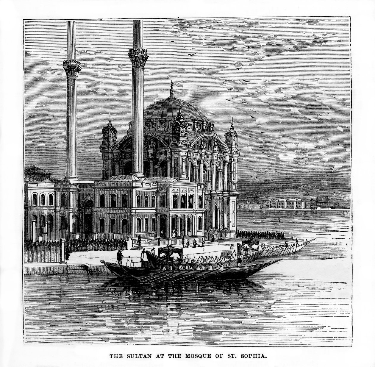 Sultanen vid moskén St Sophia, Konstantinopel, Turkiet, 1800-talet av Unbekannt