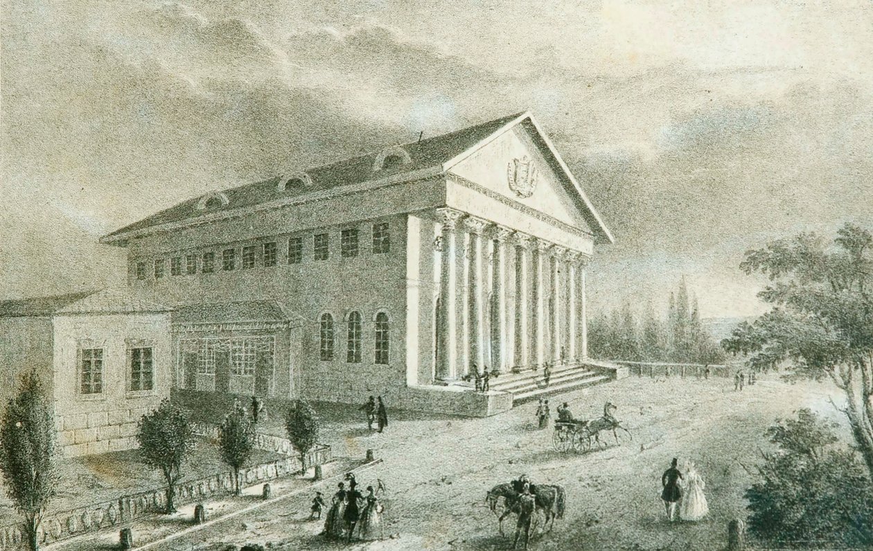 Sommarteatern i Petrovsky Park, Moskva, Ryssland, 1840-talet av Unbekannt