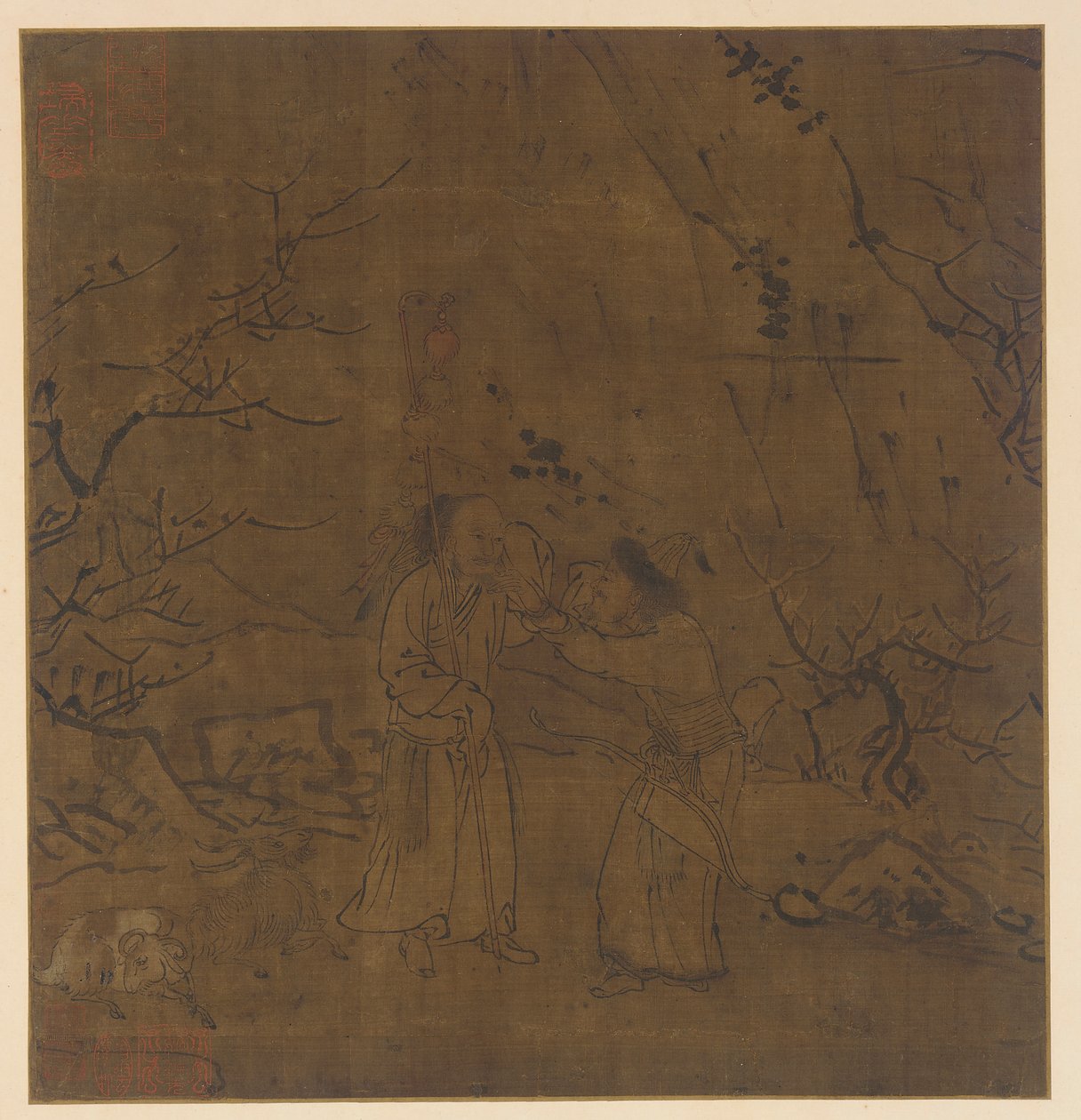 Den tårfyllda avskeden mellan Su Wu och Li Ling, Mingdynastin, 1368-1644. av Unbekannt