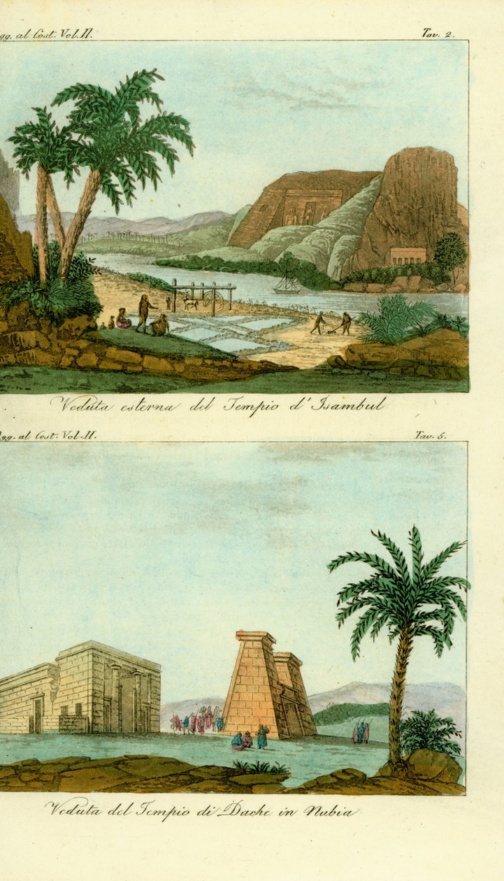 Ramses II-templet i Abu Simbel (Isambul), Nubia och Thoth-templet i Dakka, Nubia av Unbekannt
