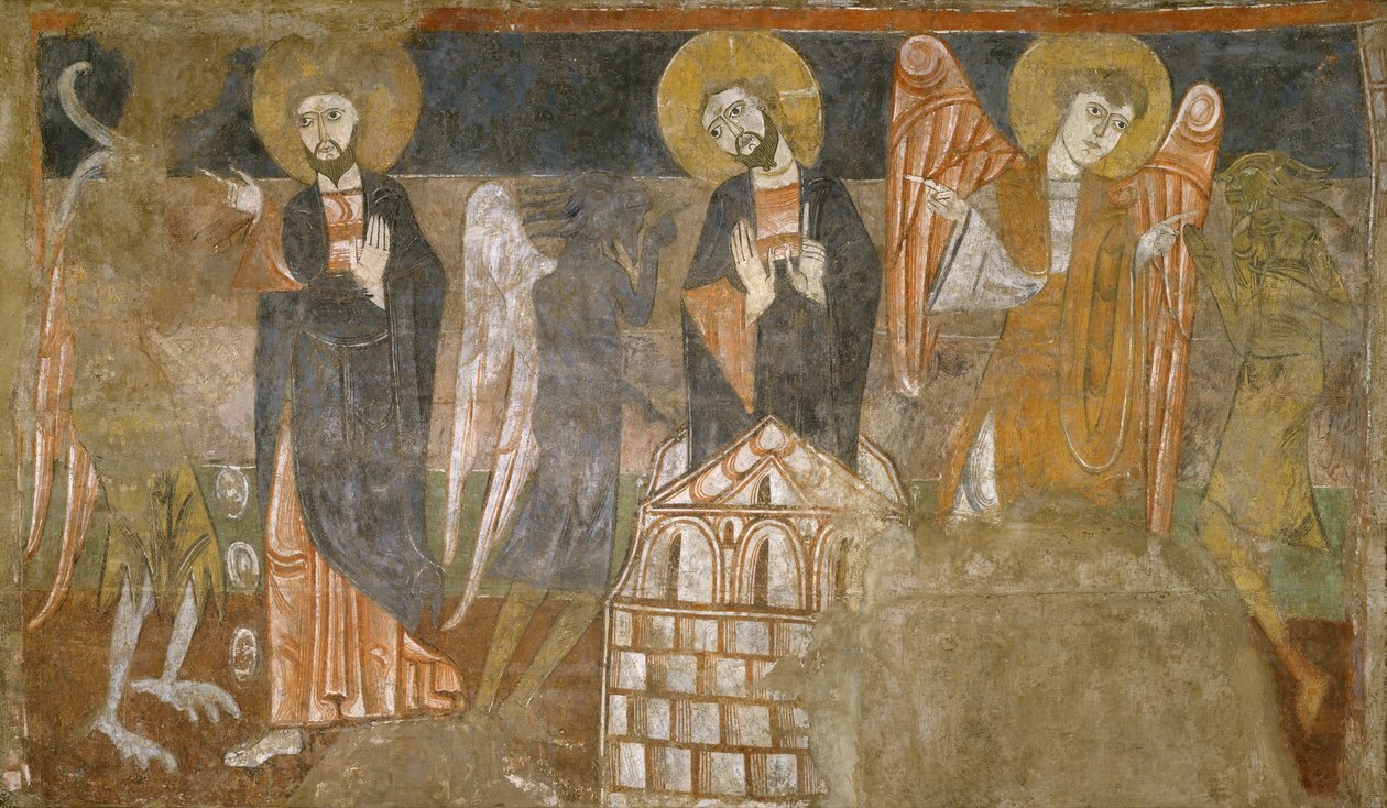 The Temptation of Christ by the Devil, första hälften av 1100-talet möjligen 1129-34. av Unbekannt