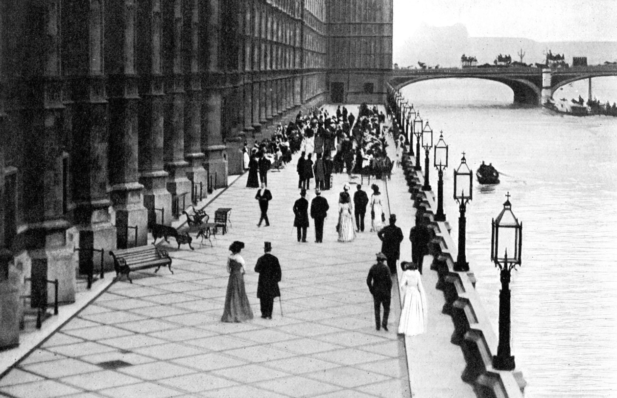 The Terrace, afternoon tea, Palace of Westminster, London, c1905 av Unbekannt