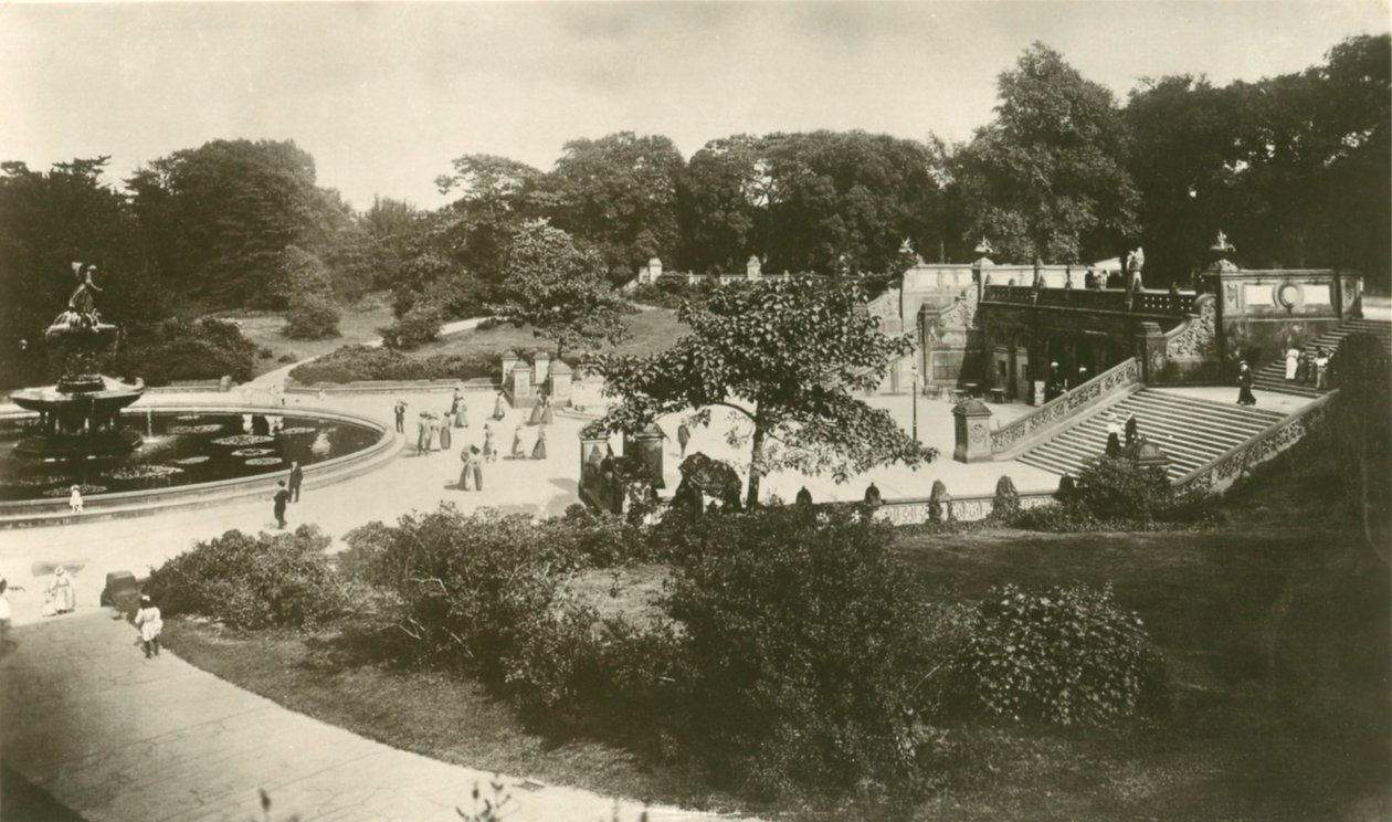 Terrassen och fontänen, Central Park, New York av Unbekannt