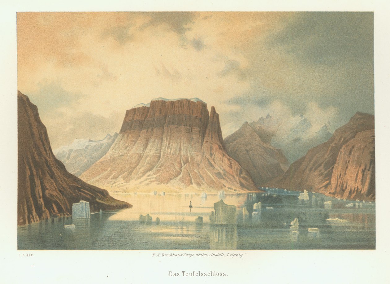Teufelsschloss i Kejser Franz Joseph Fjord. Den andra tyska nordpolära expeditionen till Arkten av Unbekannt