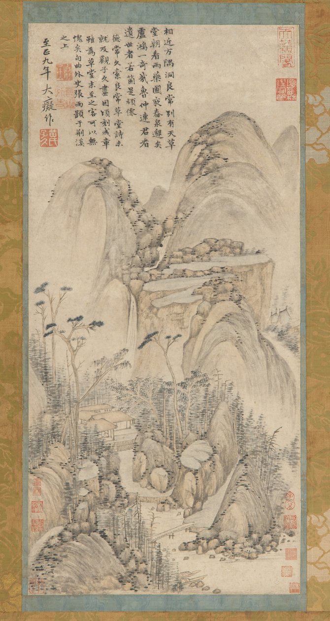 Thatched Hut vid Liangchang, 1600-1700-talet. av Unbekannt