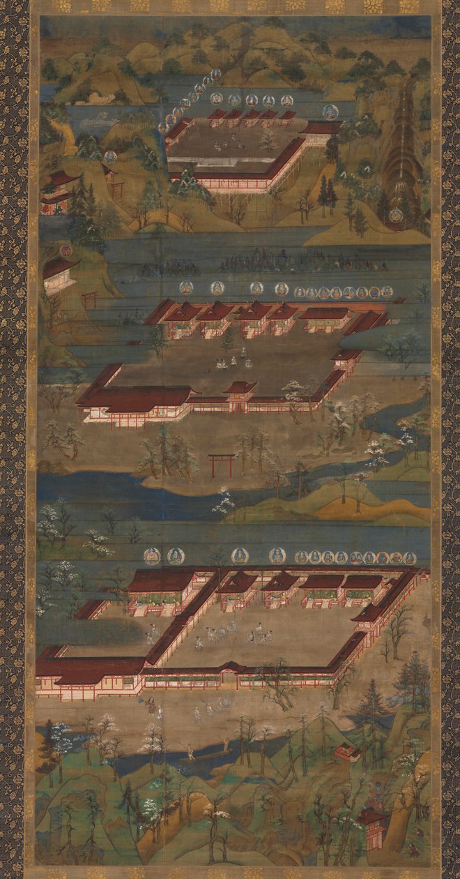 De tre heliga helgedomarna i Kumano: Kumano Mandala, ca. 1300. av Unbekannt