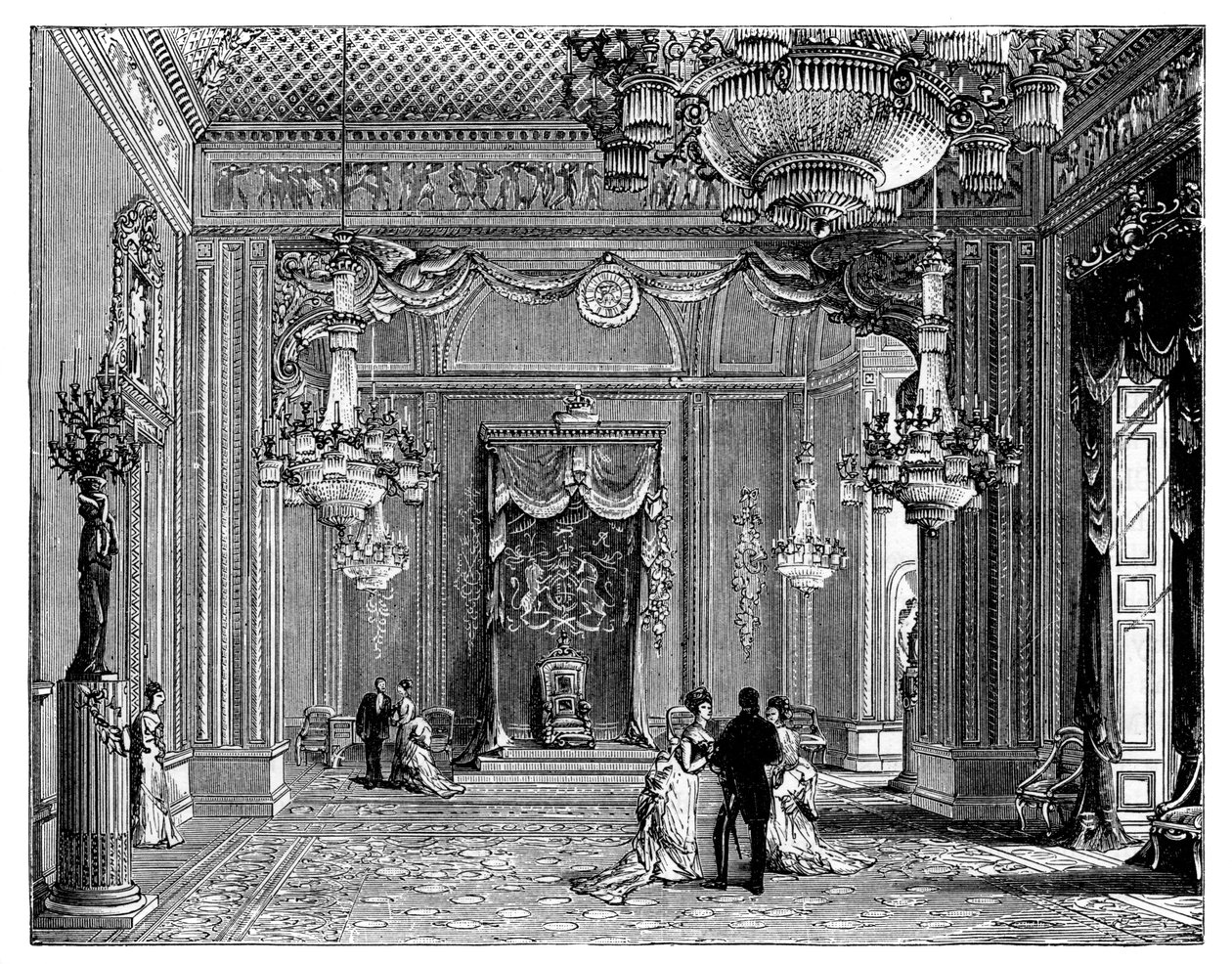 Throne Room, Buckingham Palace, 1900 av Unbekannt
