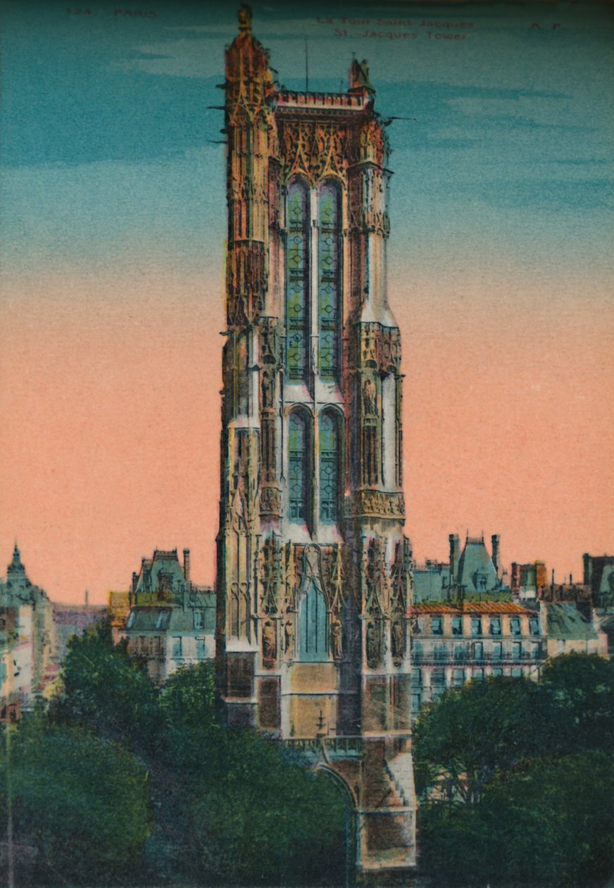 Tour Saint-Jacques, Paris, c1920 av Unbekannt