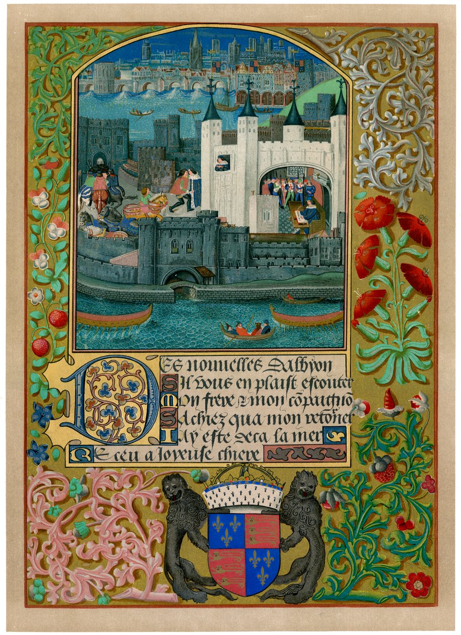 Towern i London med London Bridge, c1500, c1901 av Unbekannt