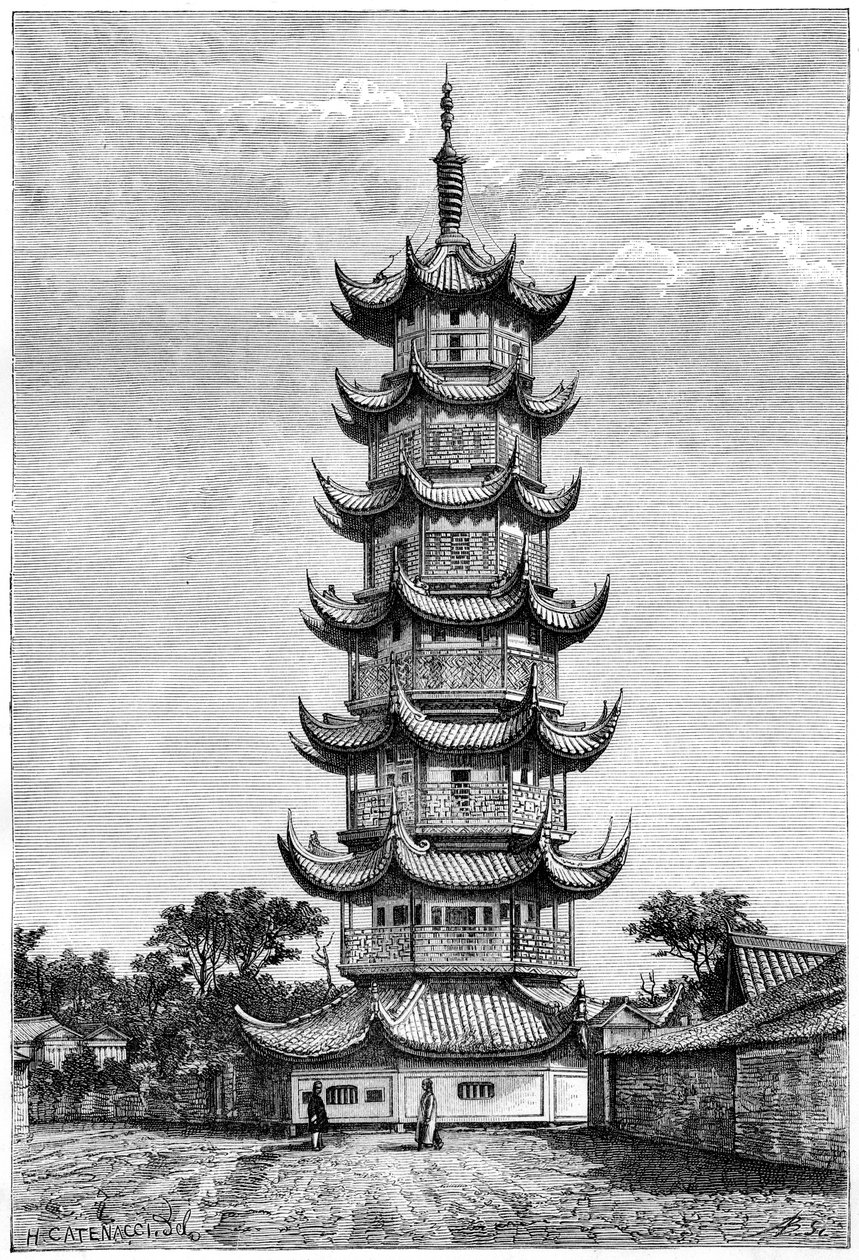 Tornet i Long-Hua, Shanghai, Kina, 1895 av Unbekannt