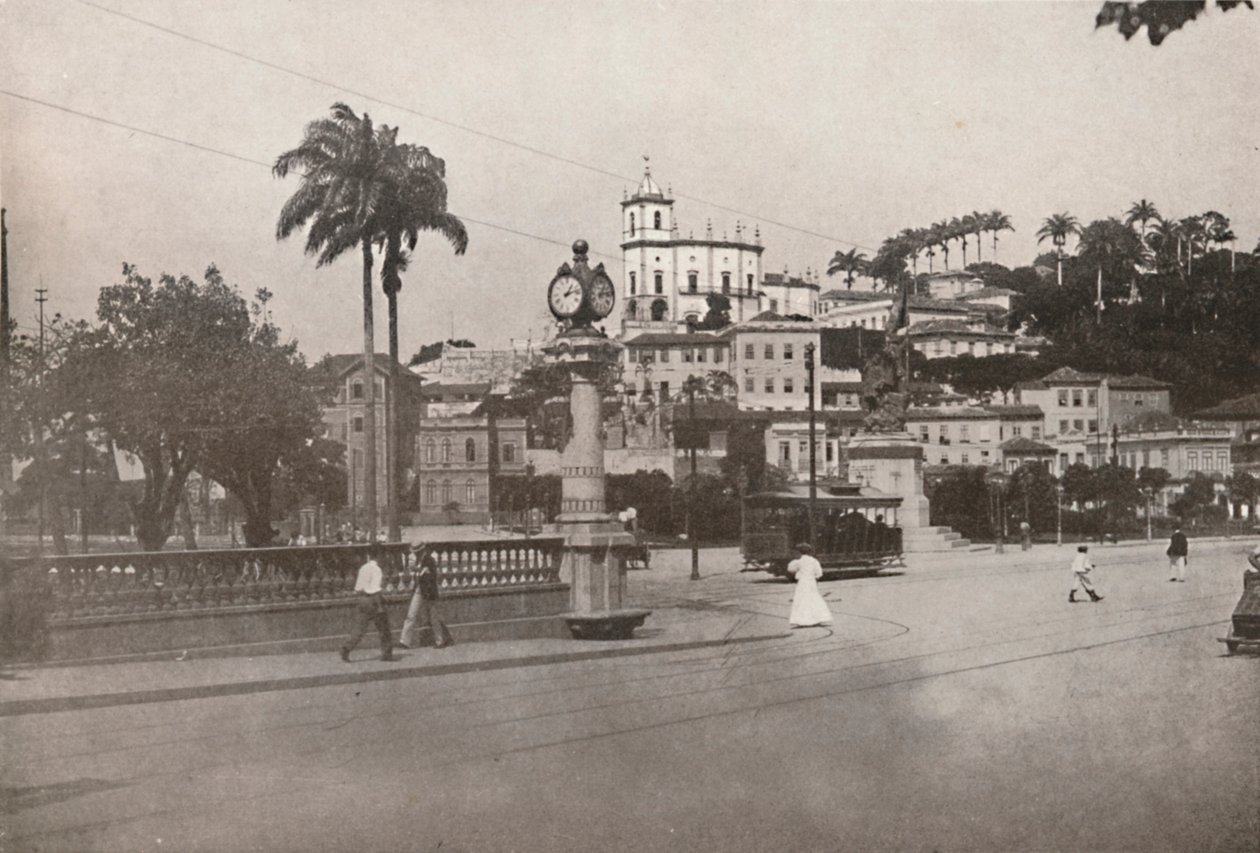 Spårvagnen passerar Praca da Gloria, 1914 av Unbekannt