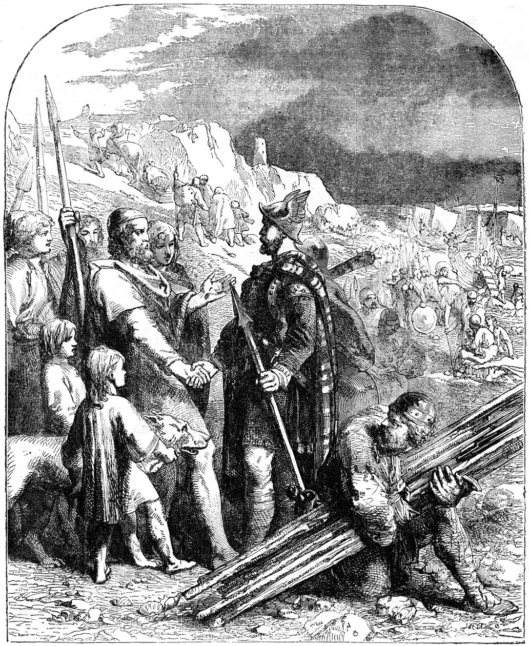 Fredsfördraget mellan de sachsiska ledarna och den brittiske kungen, 1800-talet av Unbekannt