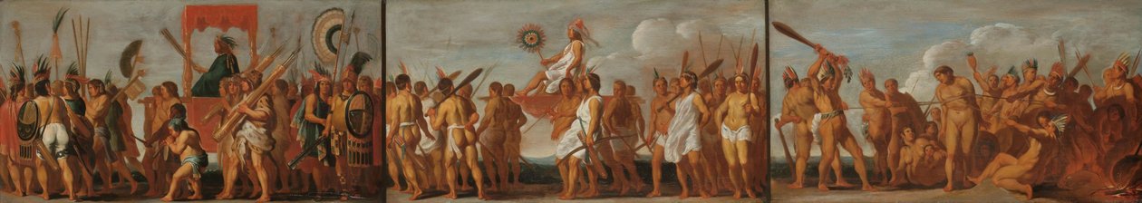 Tupinambás behandling av krigsfångar, c.1630. av Unbekannt
