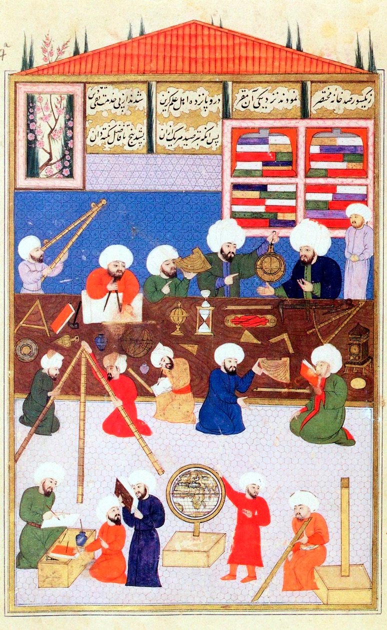 Den turkiske astronomen Takiuddin vid sitt observatorium i Galata, Istanbul, 1581 av Unbekannt
