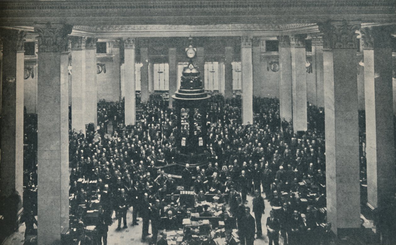 The Underwriting Room på Lloyds, med talarstolen i centrum, 1936 av Unbekannt