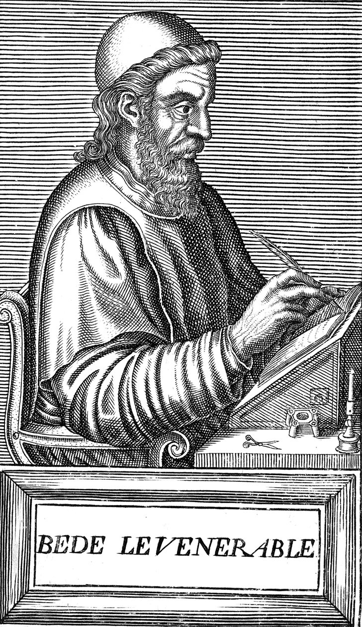 Den ärevördiga Beda c673-735, anglosaxisk teolog, forskare och historiker, c1584 av Unbekannt