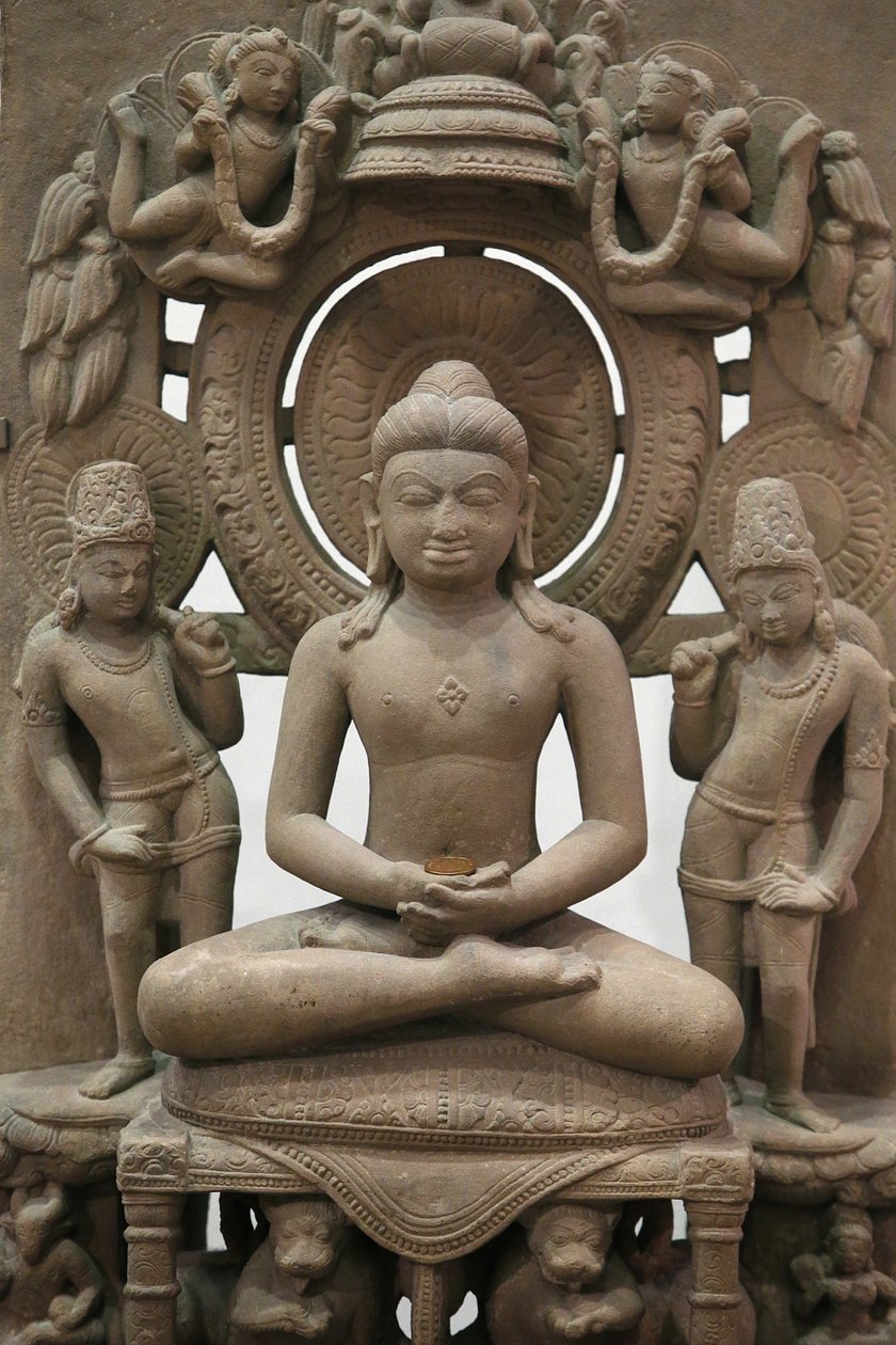 Victoria and Albert Museum. Jina Rishabhanatha. 800-900. Sandsten. Norra Indien. Storbritannien av Unbekannt