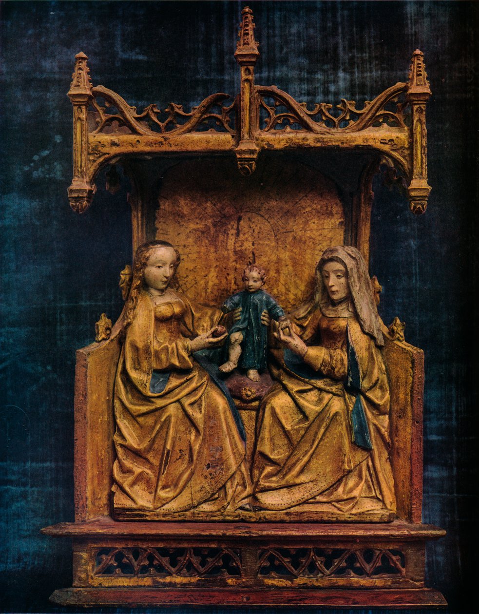 Jungfrun och St. Anne som lär spädbarnsfrälsaren att gå, c1470 av Unbekannt