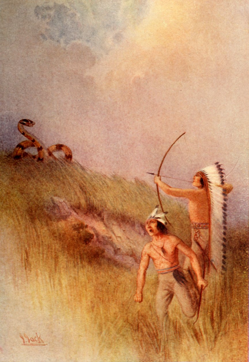 "Krigschefen dödar monsterskallerormen", 1914. av Unbekannt