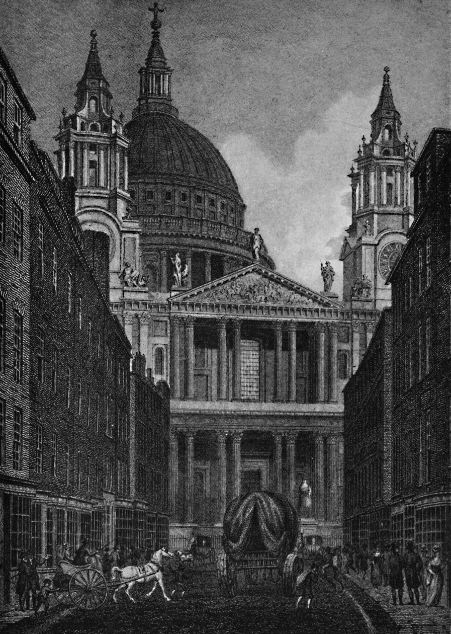 West End av St. Pauls Cathedral från Ludgate Street Ludgate Hill, 1907 av Unbekannt