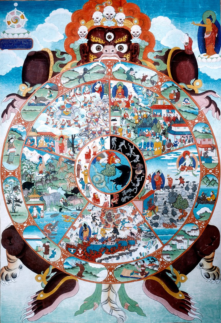 Livets hjul, Tibet, 1800-1900-talet av Unbekannt