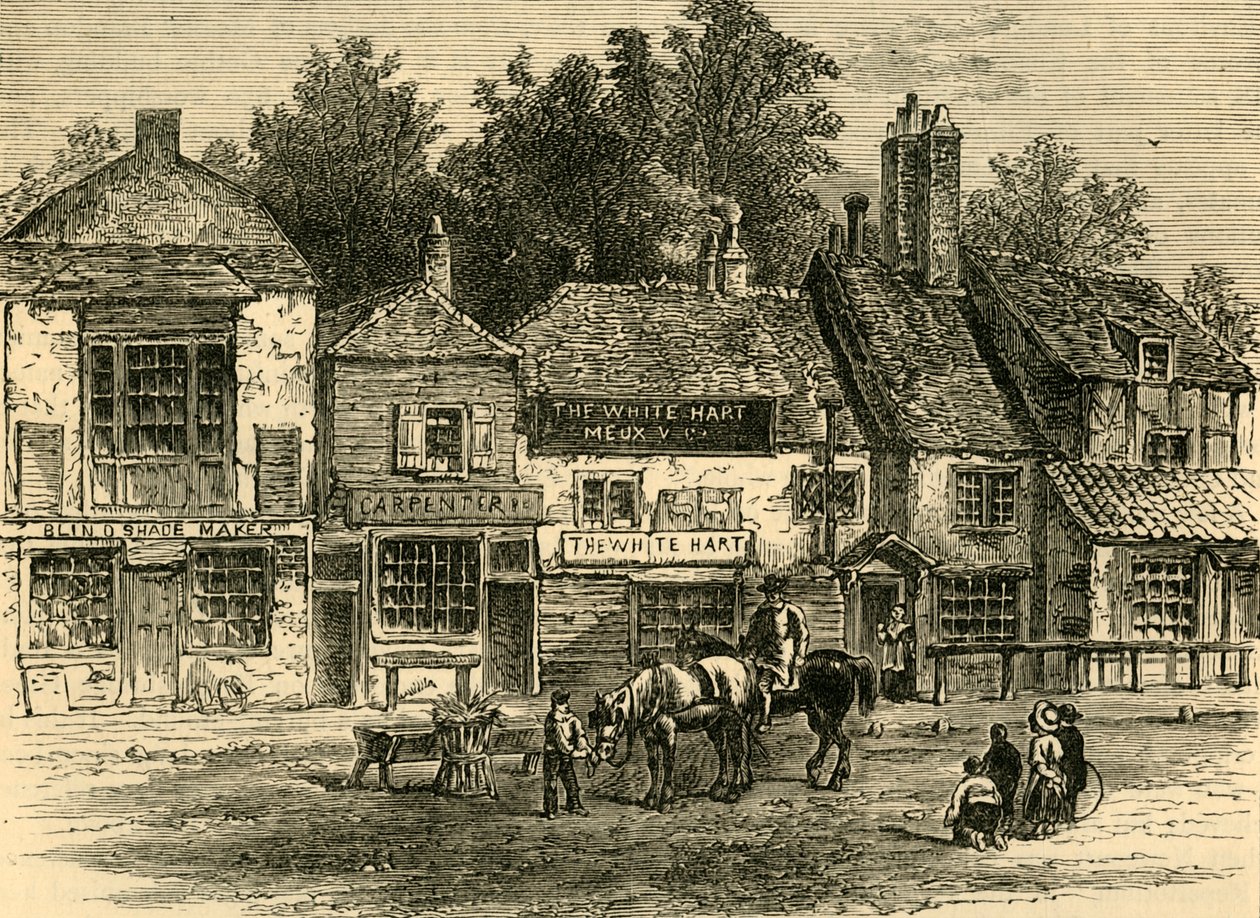 The White Hart, Knightsbridge, 1820, c1876. av Unbekannt