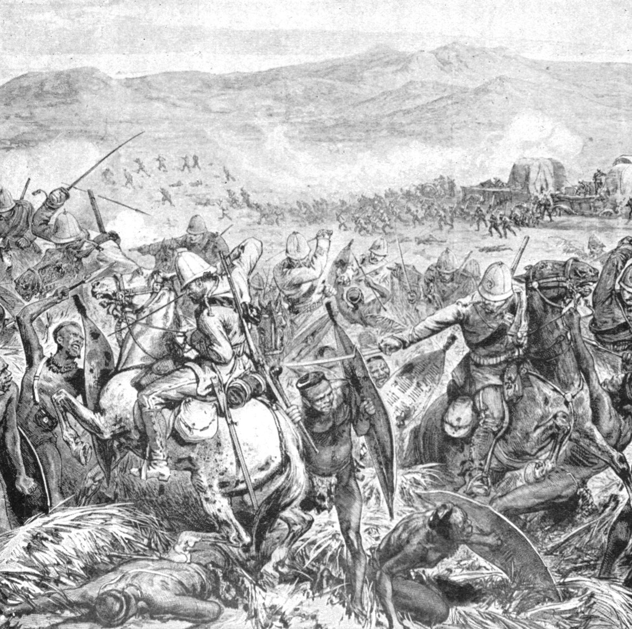 Zulukriget, 1879: Zuluernas slutliga tillbakavisning vid Ginghilovo, 2 april 1901. av Unbekannt