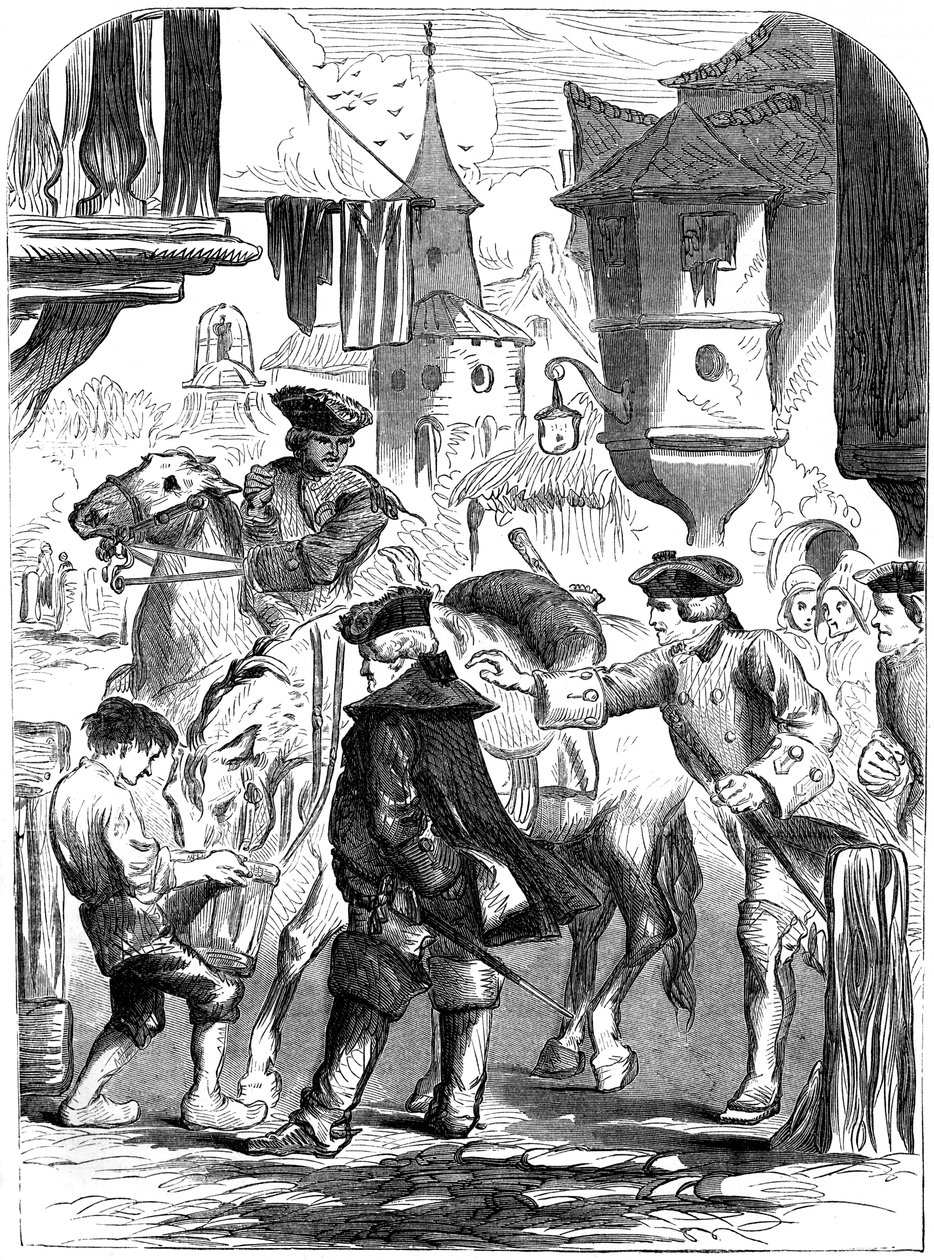 arresteringen av Charles Belleisle i Elbingerode, Tyskland, 1744 1800-talet av Unbekannt