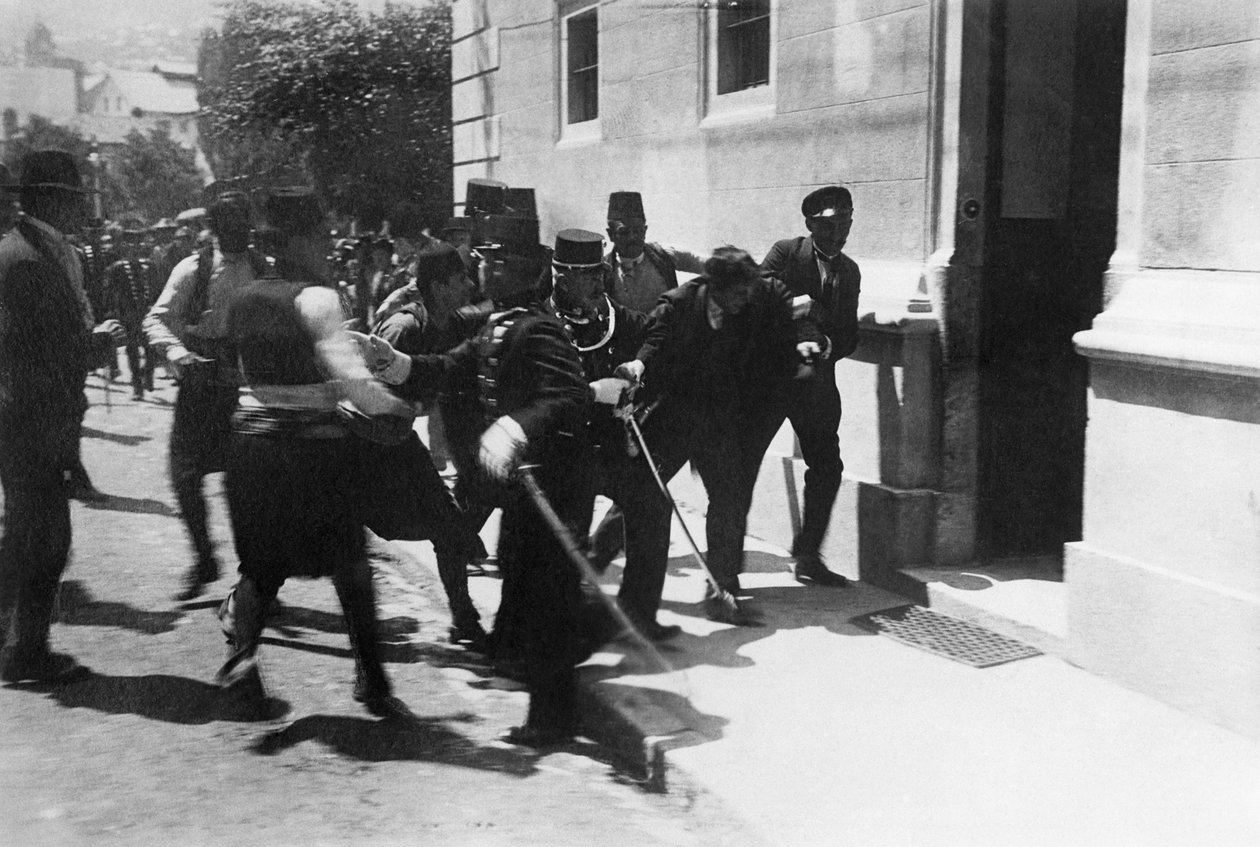 Gripandet av lönnmördaren Gavrilo Princip den 28 juni 1914, 1914. av Unbekannt