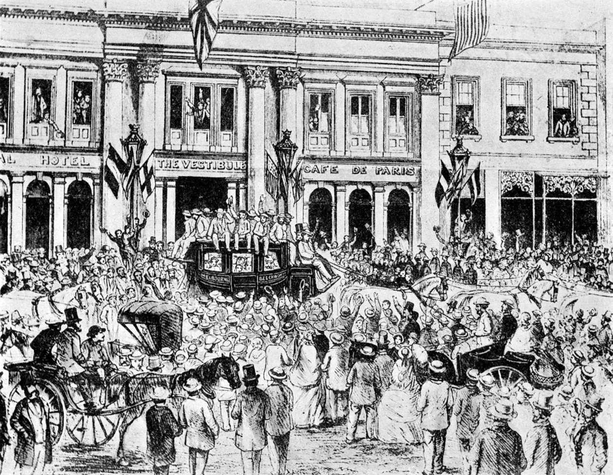 Ankomsten av det första engelska cricketlaget till Australien, 1861 1912 av Unbekannt