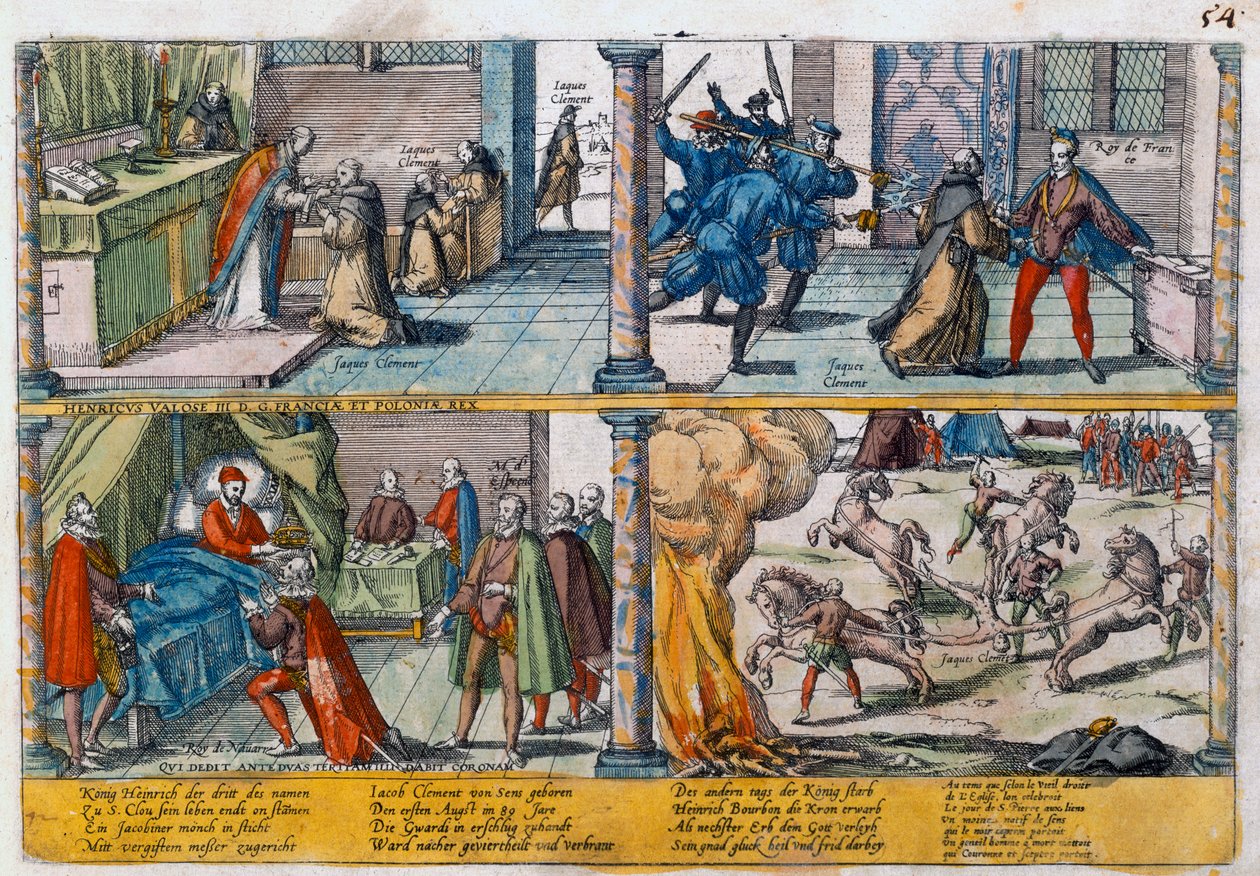 Mordet på Henrik III av Frankrike, 1589 av Unbekannt