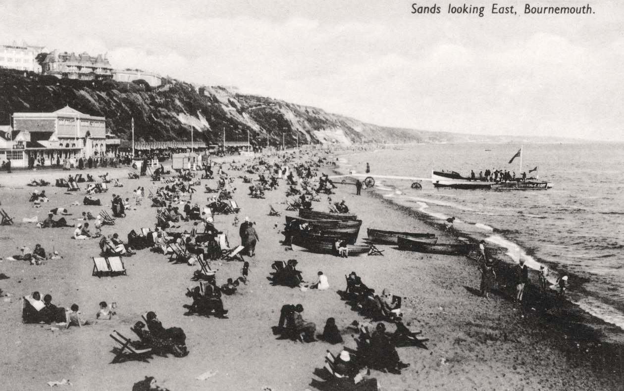 Stranden i Bournemouth, Dorset, c1920-talet av Unbekannt
