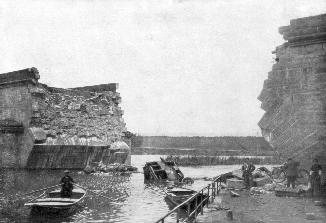 Bron vid Trilport, 1:a slaget vid Marne, Frankrike, 5-12 september 1914 av Unbekannt