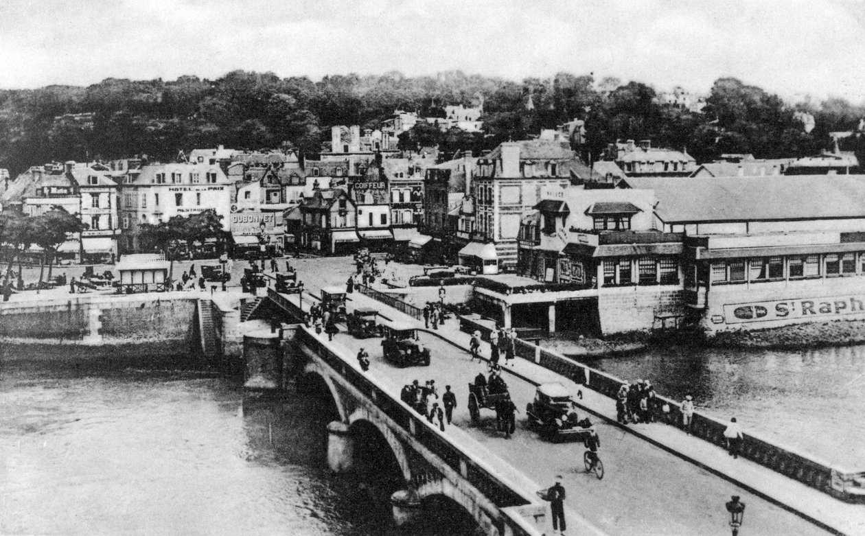 Bron över floden Touques, Trouville, Frankrike, c1920-talet av Unbekannt