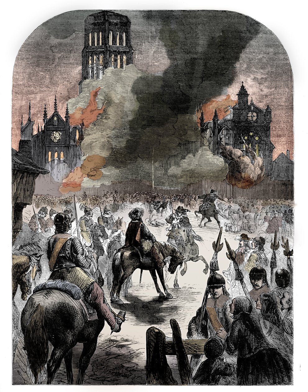 Brännandet av St Pauls Cathedral under den stora branden i London, c1902 av Unbekannt