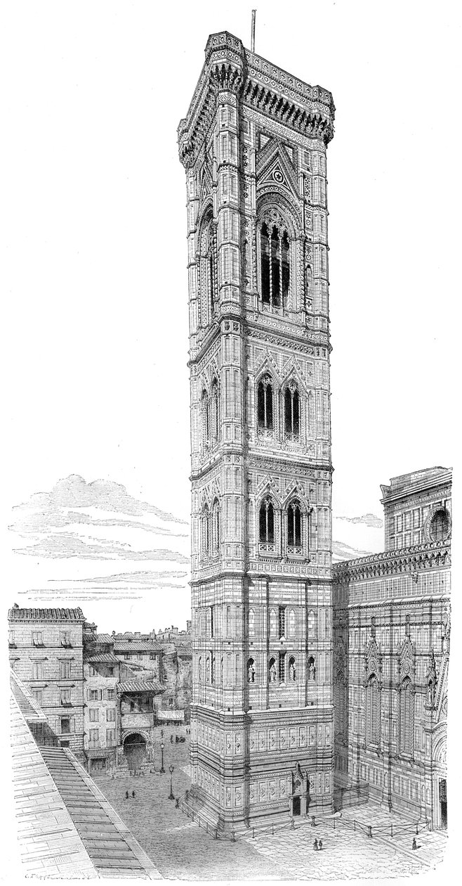 Campanile av basilikan Santa Maria del Fiore, Florens, Italien, 1882 av Unbekannt