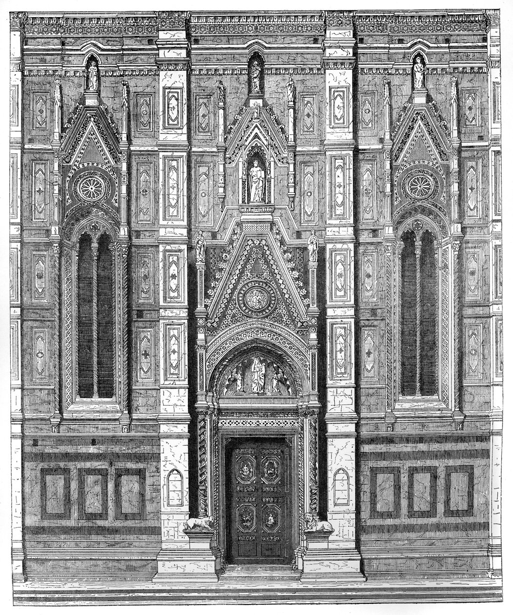 Den kanoniska porten till basilikan Santa Maria del Fiore, Florens, Italien, 1882 av Unbekannt