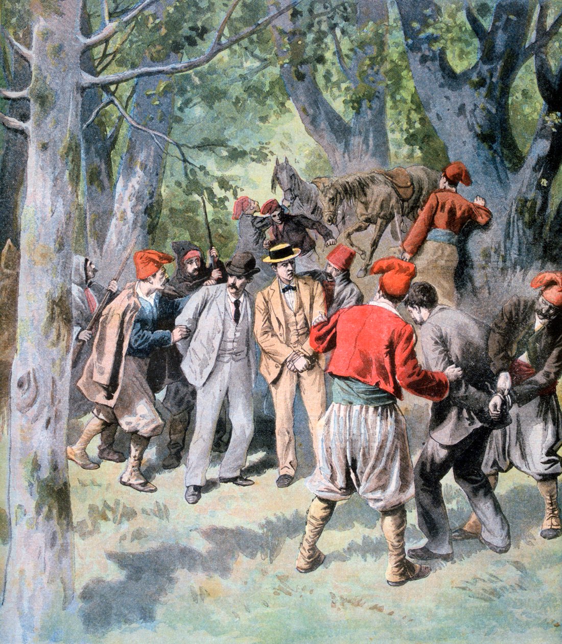Tillfångatagandet av två franska resenärer av brigander på Sardinien, 1894 av Unbekannt