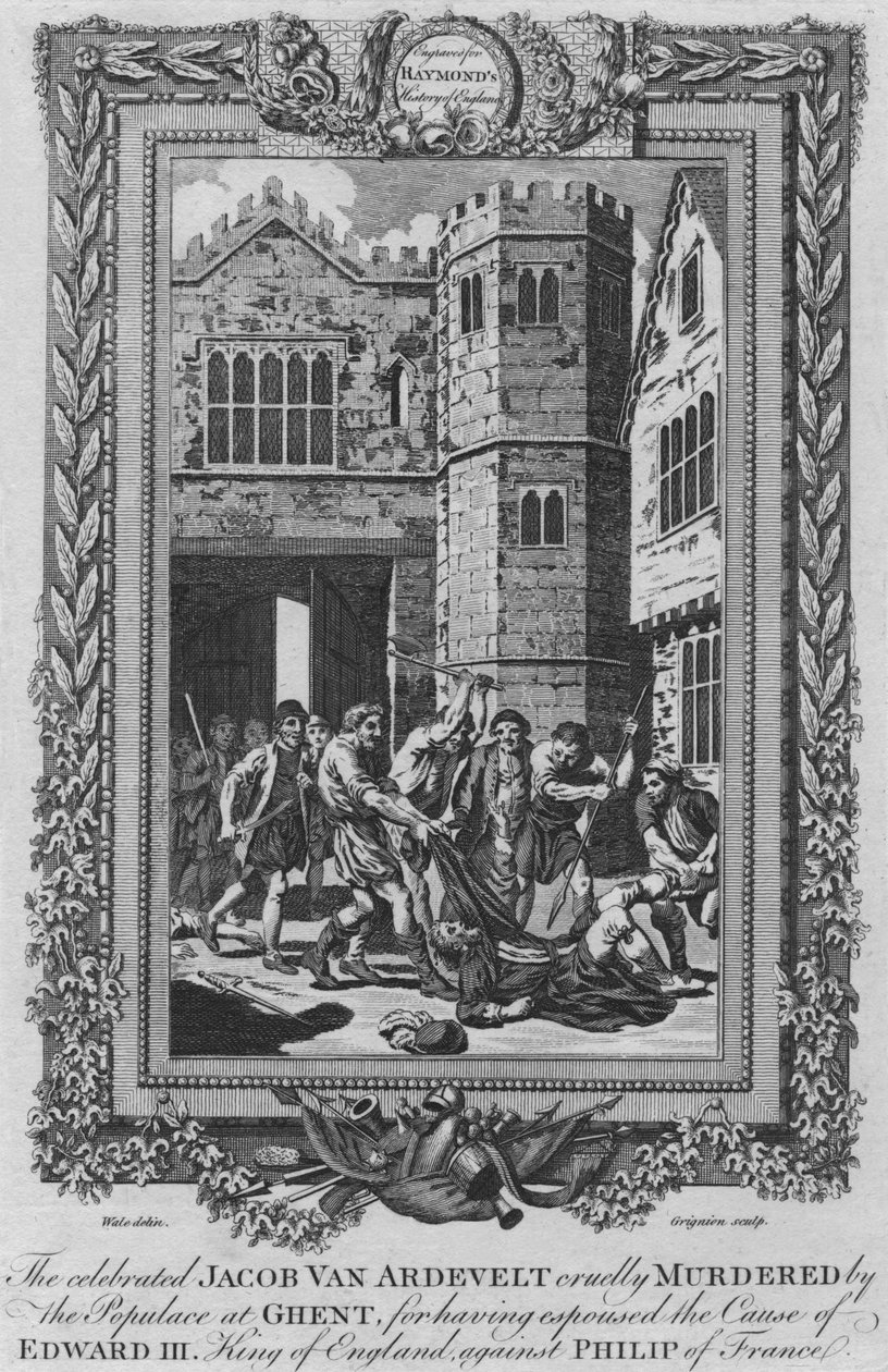 Den hyllade Jacob Van Ardevelt grymt mördad av befolkningen i Gent, c1787 av Unbekannt
