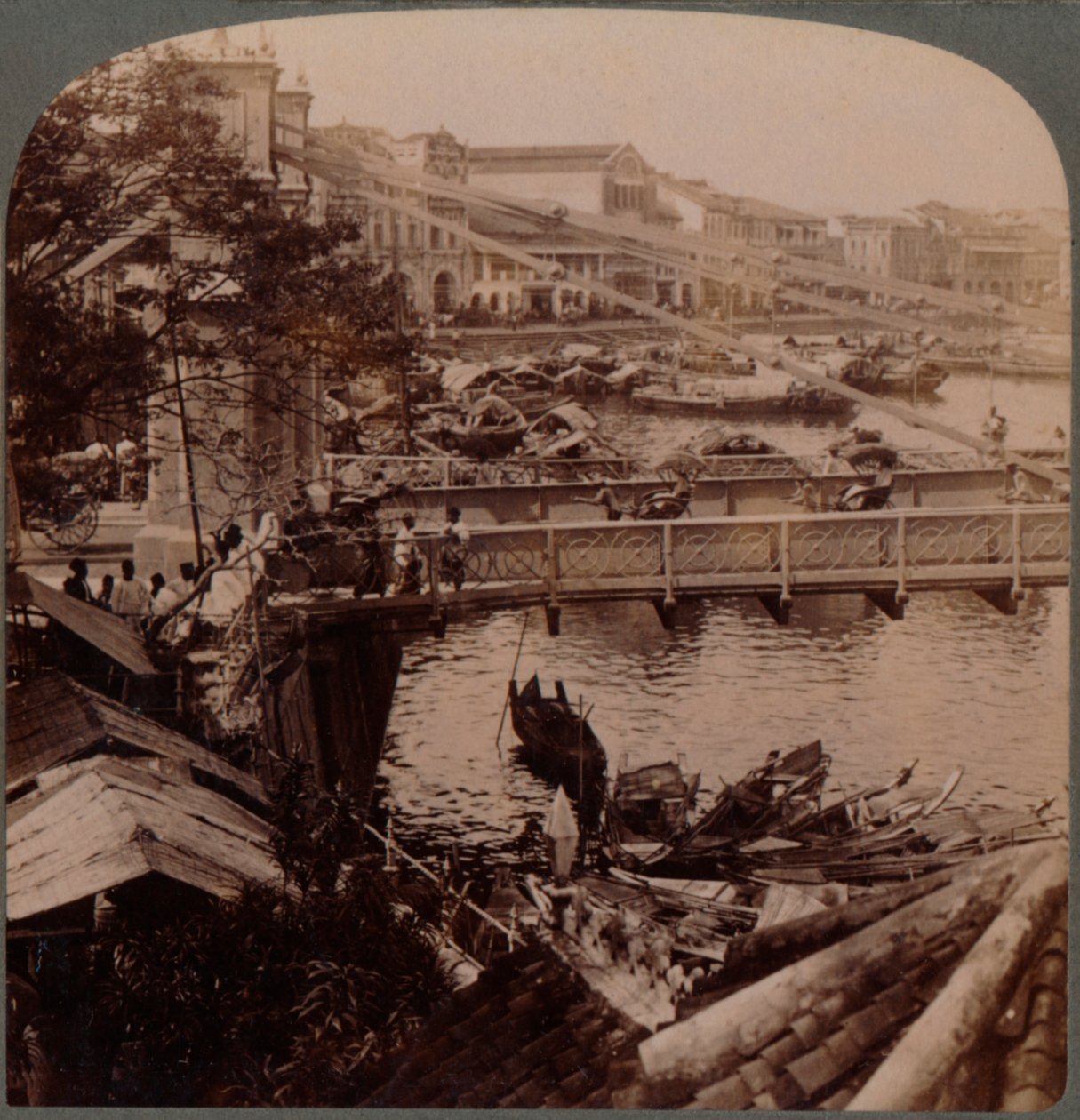 Trafikens centrum - Singapore River och Kavanagh Bridge, från Surveyors kontor, Singapore, 19 av Unbekannt