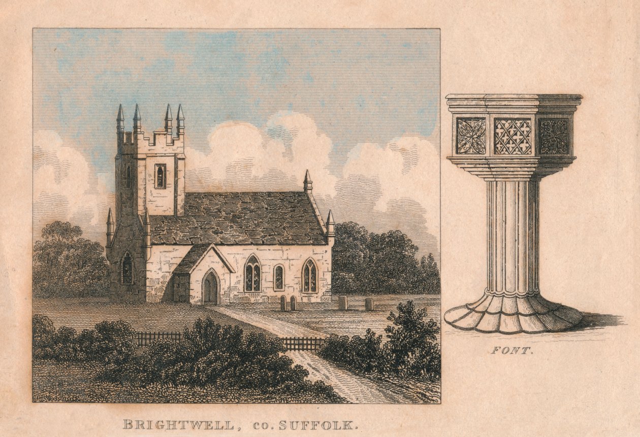 St John the Baptist-kyrkan, Brightwell, Suffolk, 1800-talet av Unbekannt