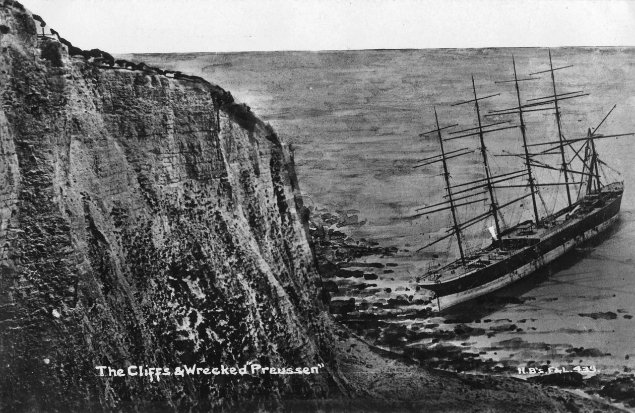 Klipporna och havererade Preussen, Dover, 1900-talet av Unbekannt