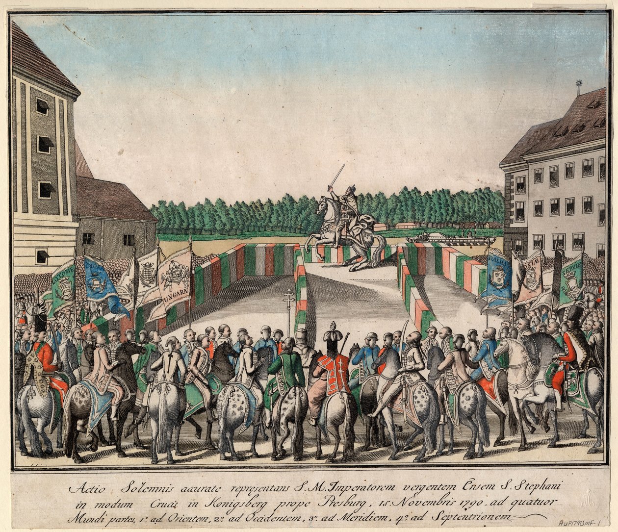 Kröningen av kejsar Leopold II till kung av Ungern i Pressburg den 15 november 1790, 1790. av Unbekannt