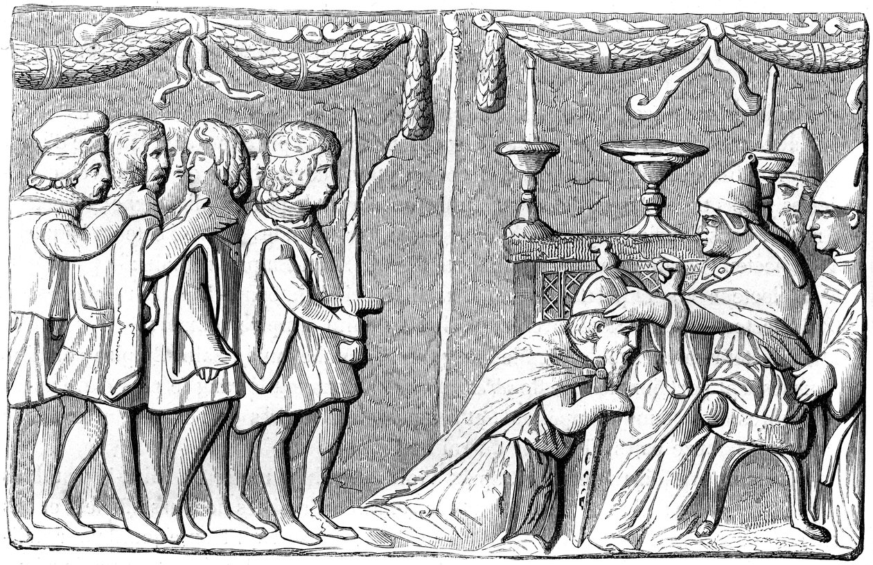 Kröningen av kejsar Sigismund 1368-1437 av påven Eugene IV, 1400-talet 1849 av Unbekannt