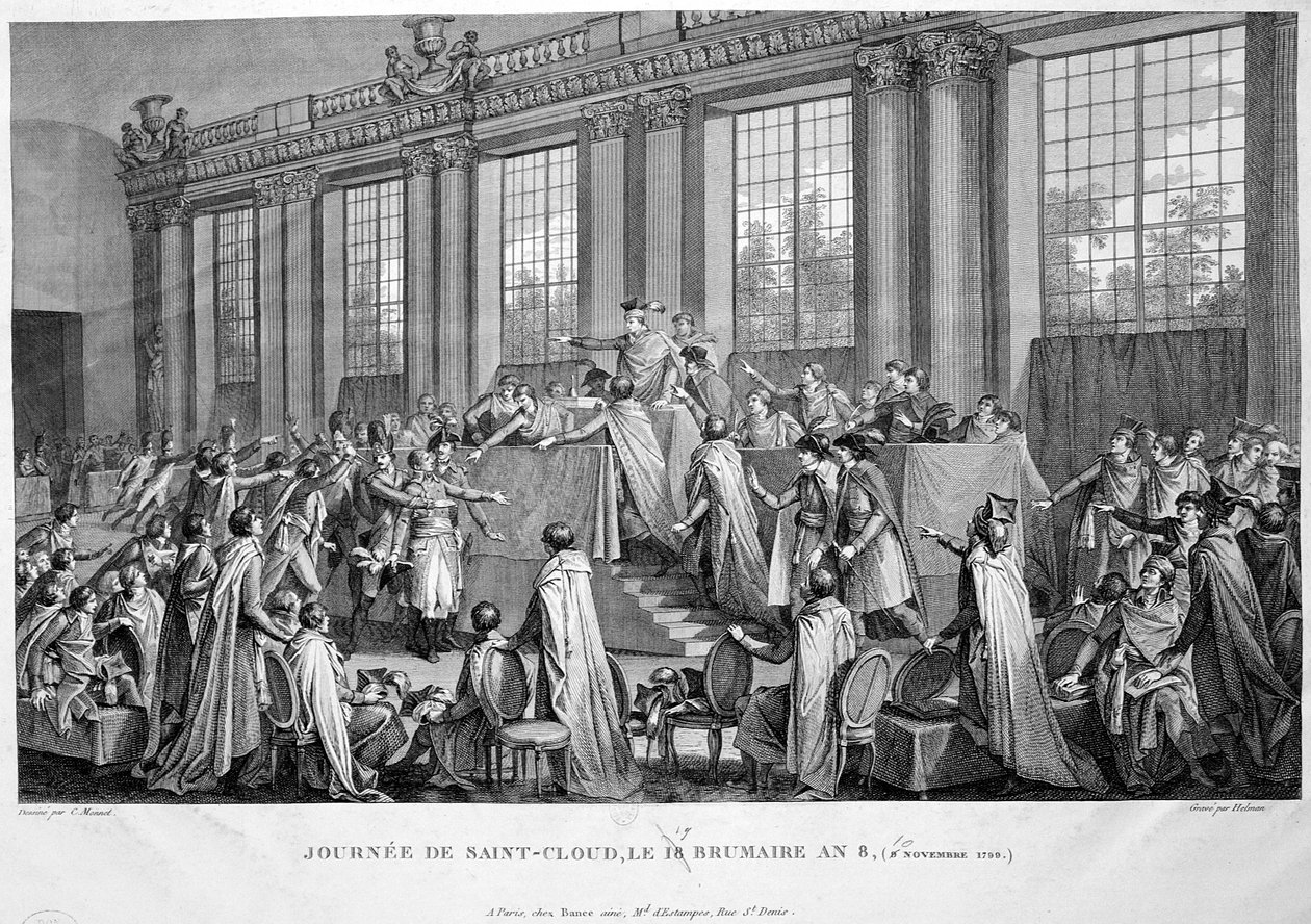 Kuppdetaten för den 18:e Brumaire 9:e november, 1799, 1800-talet av Unbekannt