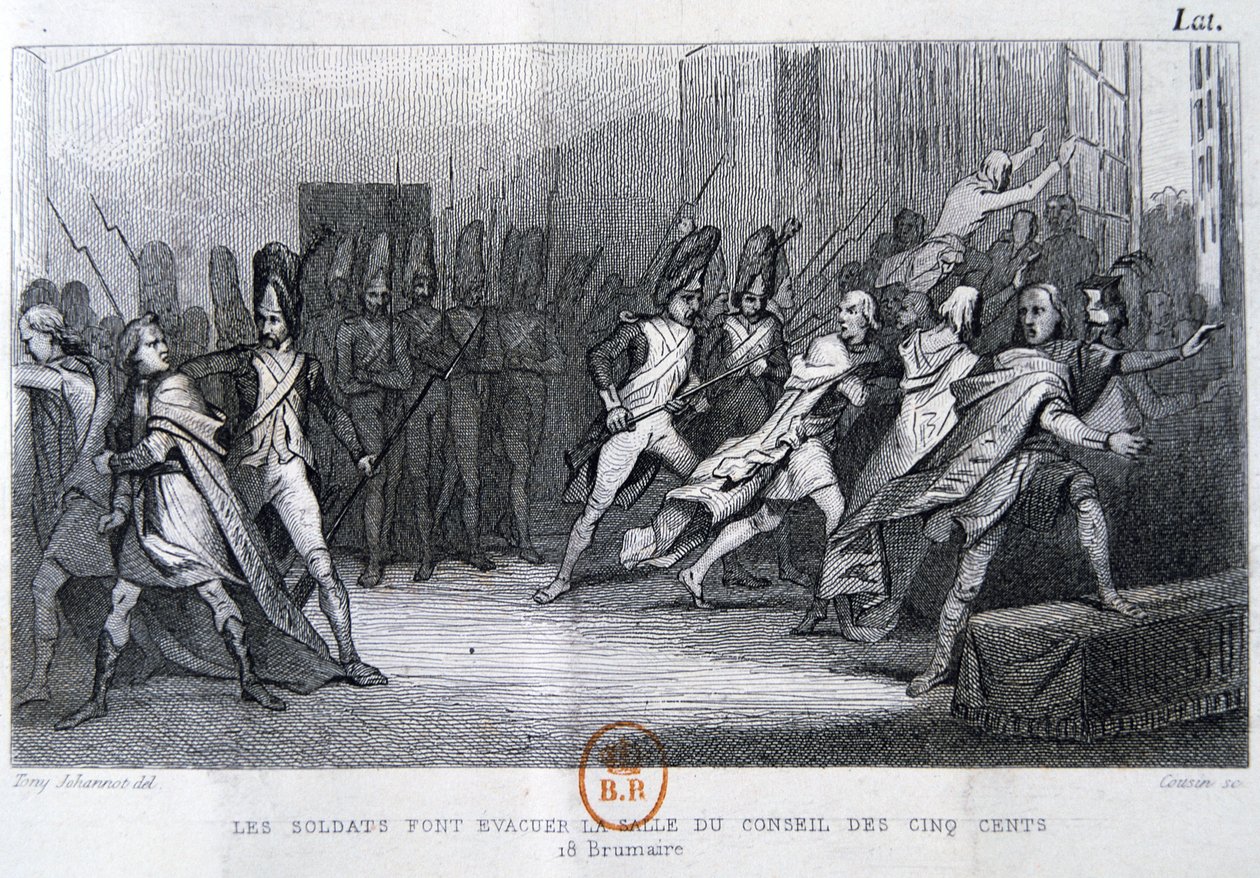 Kuppdetaten för den 18:e Brumaire 9:e november, 1799, 1800-talet av Unbekannt