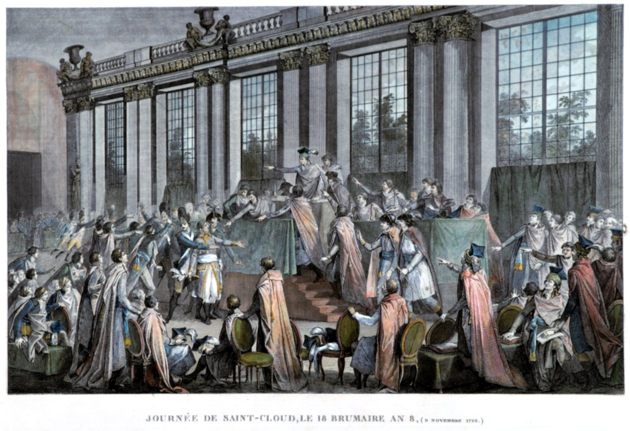 Kuppdetaten för den 18:e Brumaire 9:e november, 1799, 1800-talet av Unbekannt